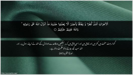 At-Tawba Ayah 97 - Arabic + Urdu wallpaper