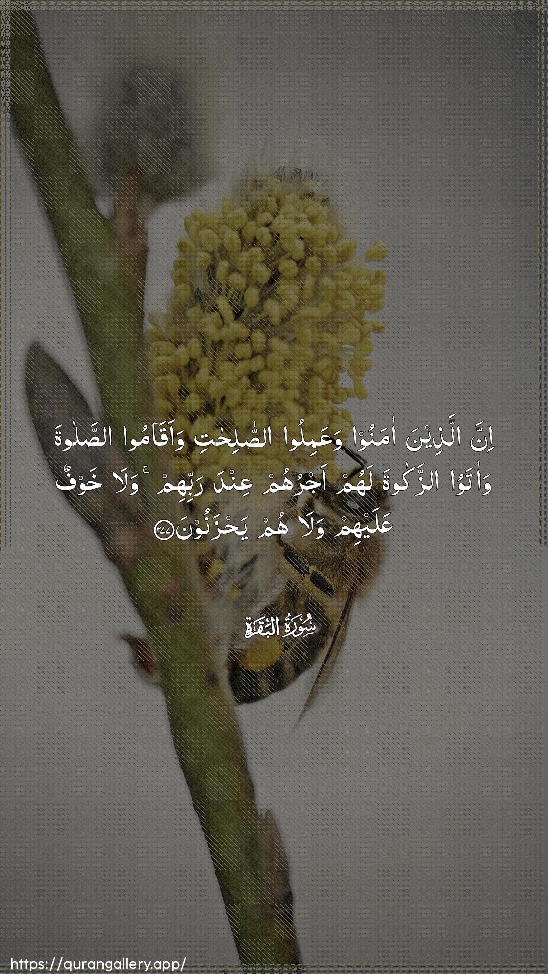 Surah Al-Baqara Ayah 277 of 2 HD Wallpaper: Download Beautiful vertical Quran Verse Image | Inna allatheena amanoowaAAamiloo assalihati waaqamoo assalatawaatawoo azzakata lahum ajruhum AAindarabbihim wala khawfun AAalayhim wala hum yahzanoon