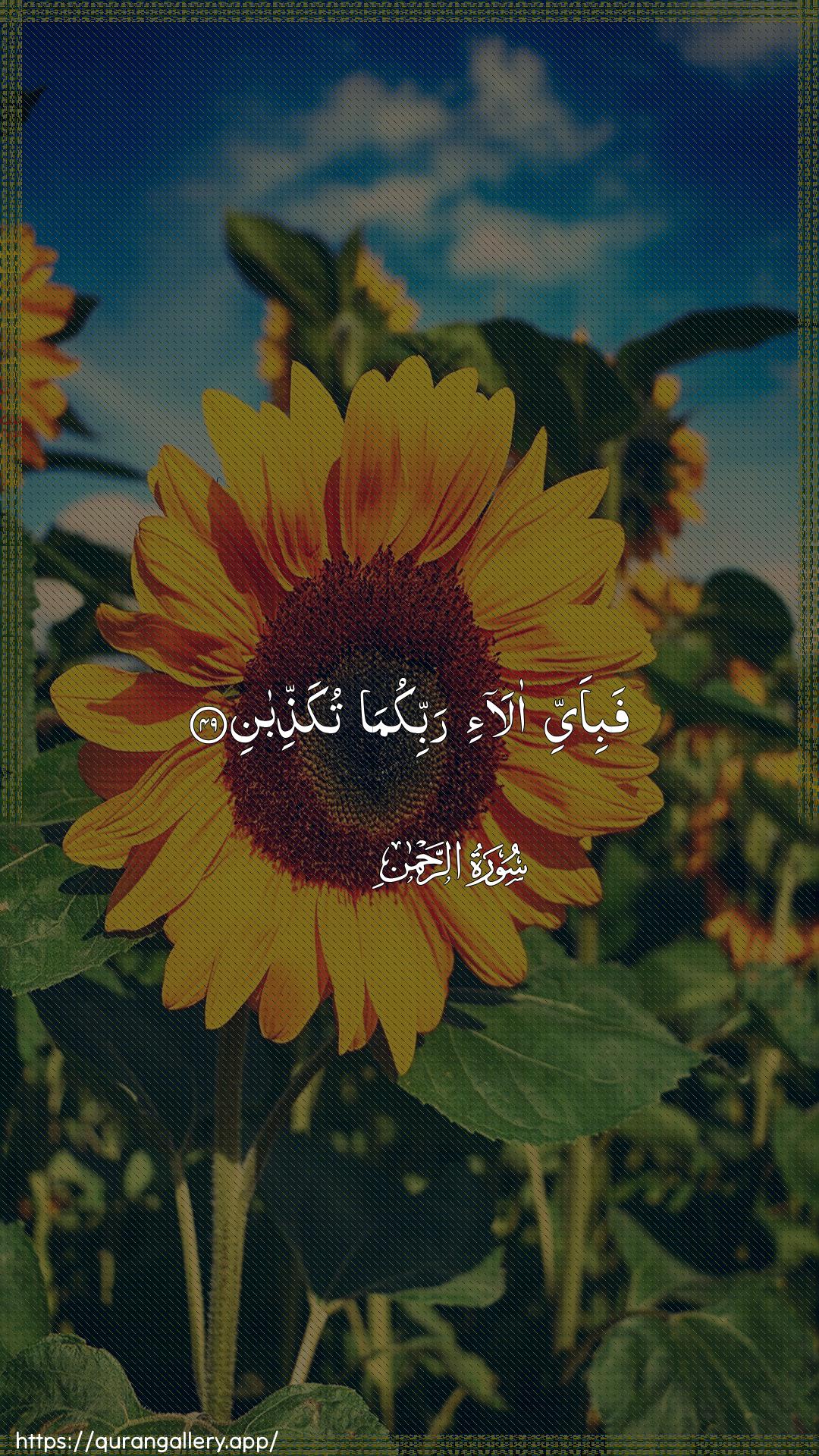 Surah Ar-Rahmaan Ayah 49 of 55 HD Wallpaper: Download Beautiful vertical Quran Verse Image | Fabi-ayyi ala-i rabbikumatukaththiban