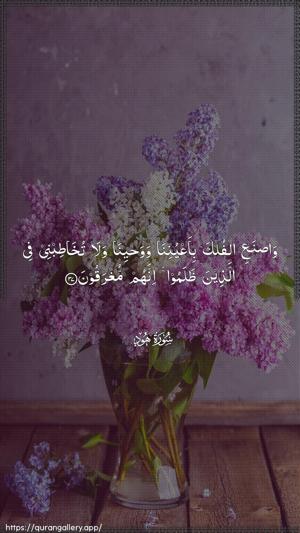 Hud Ayah 37 - Arabic wallpaper