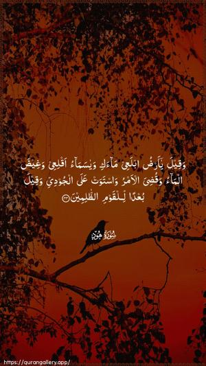 Hud Ayah 44 - Arabic wallpaper
