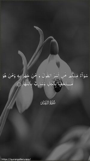 Ar-Ra"d Ayah 10 - Arabic wallpaper