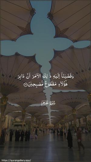 Al-Hijr Ayah 66 - Arabic wallpaper