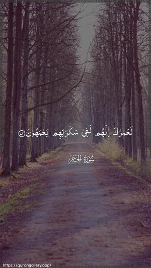 Al-Hijr Ayah 72 - Arabic wallpaper