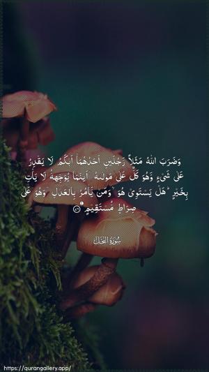 An-Nahl Ayah 76 - Arabic wallpaper