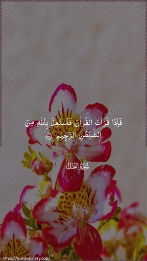 An-Nahl Ayah 98 - Arabic wallpaper