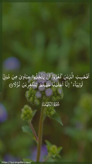 Al-Kahf Ayah 102 - Arabic wallpaper