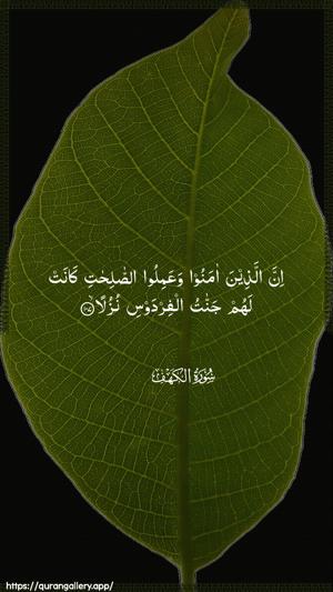 Al-Kahf Ayah 107 - Arabic wallpaper