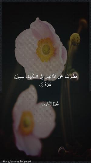 Al-Kahf Ayah 11 - Arabic wallpaper