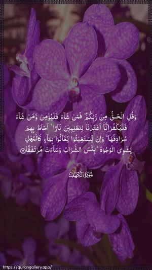Al-Kahf Ayah 29 - Arabic wallpaper