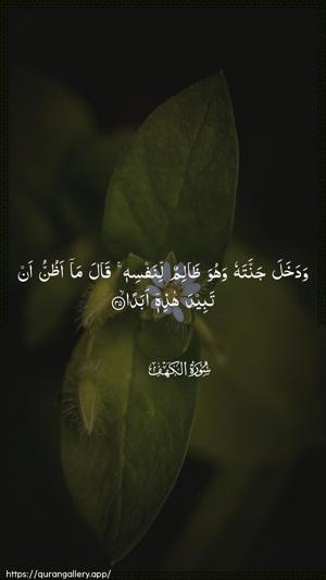Al-Kahf Ayah 35 - Arabic wallpaper