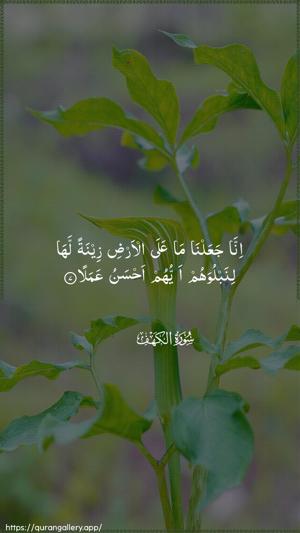 Al-Kahf Ayah 7 - Arabic wallpaper