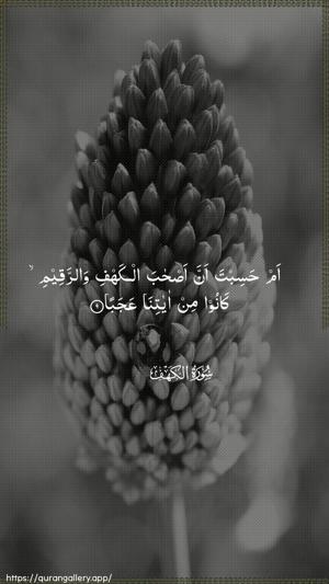 Al-Kahf Ayah 9 - Arabic wallpaper