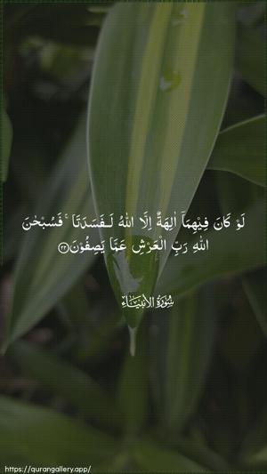 Al-Anbiyaa Ayah 22 - Arabic wallpaper
