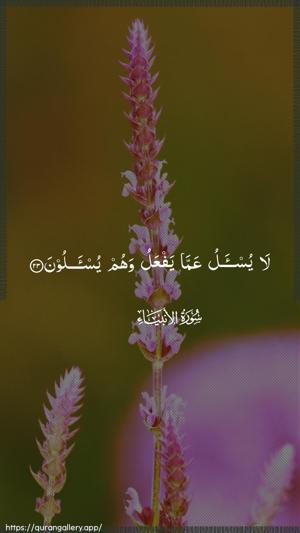 Al-Anbiyaa Ayah 23 - Arabic wallpaper