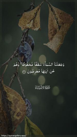 Al-Anbiyaa Ayah 32 - Arabic wallpaper