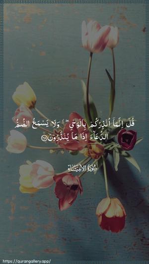 Al-Anbiyaa Ayah 45 - Arabic wallpaper