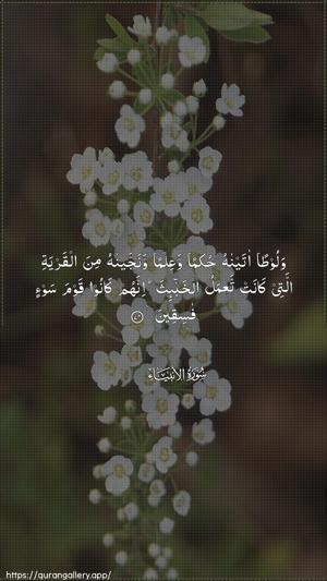 Al-Anbiyaa Ayah 74 - Arabic wallpaper