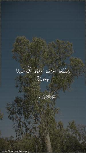 Al-Anbiyaa Ayah 93 - Arabic wallpaper