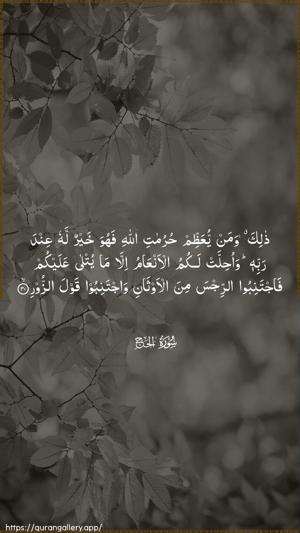 Al-Hajj Ayah 30 - Arabic wallpaper