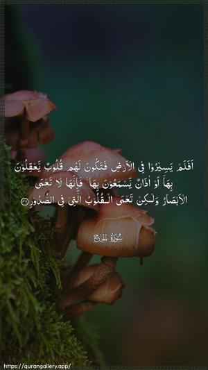 Al-Hajj Ayah 46 - Arabic wallpaper