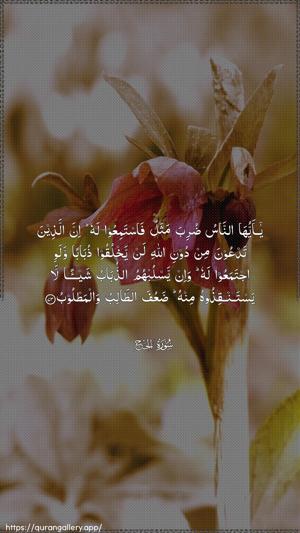 Al-Hajj Ayah 73 - Arabic wallpaper