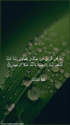 Al-Muminoon Ayah 109 - Arabic wallpaper