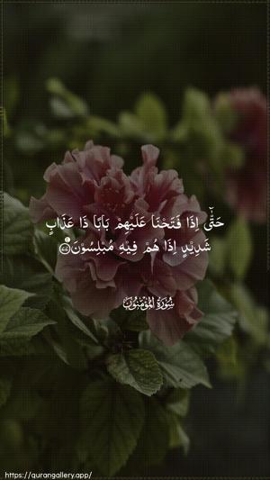 Al-Muminoon Ayah 77 - Arabic wallpaper