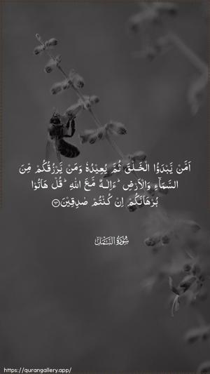 An-Naml Ayah 64 - Arabic wallpaper