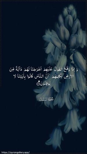 An-Naml Ayah 82 - Arabic wallpaper