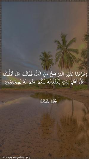 Al-Qasas Ayah 12 - Arabic wallpaper