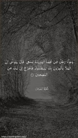 Al-Qasas Ayah 20 - Arabic wallpaper