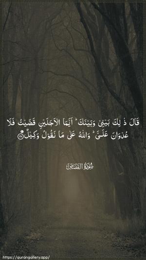 Al-Qasas Ayah 28 - Arabic wallpaper