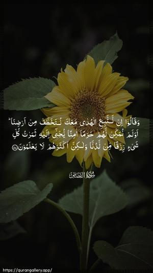 Al-Qasas Ayah 57 - Arabic wallpaper