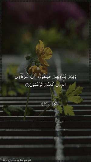 Al-Qasas Ayah 62 - Arabic wallpaper
