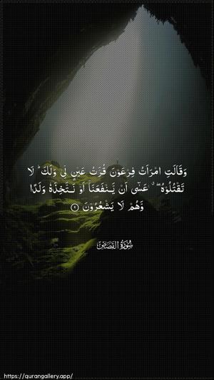 Al-Qasas Ayah 9 - Arabic wallpaper