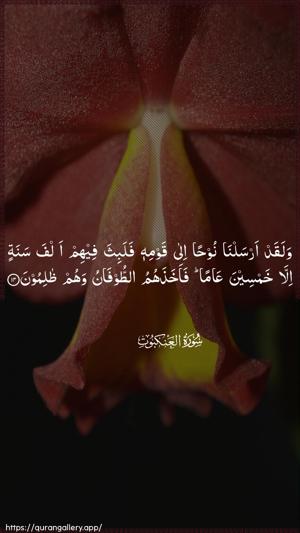Al-Ankaboot Ayah 14 - Arabic wallpaper