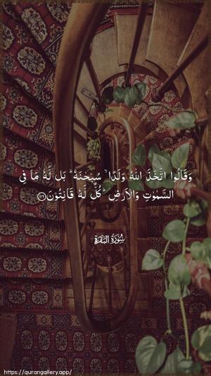 Al-Baqara Ayah 116 - Arabic wallpaper