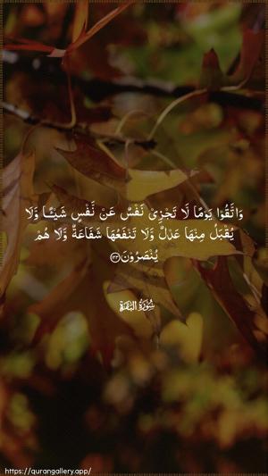 Al-Baqara Ayah 123 - Arabic wallpaper