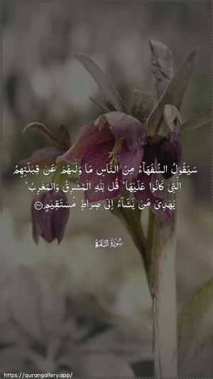 Al-Baqara Ayah 142 - Arabic wallpaper