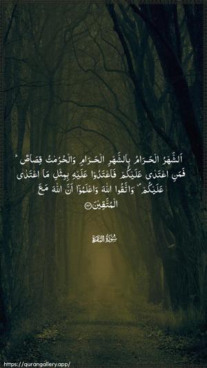 Al-Baqara Ayah 194 - Arabic wallpaper