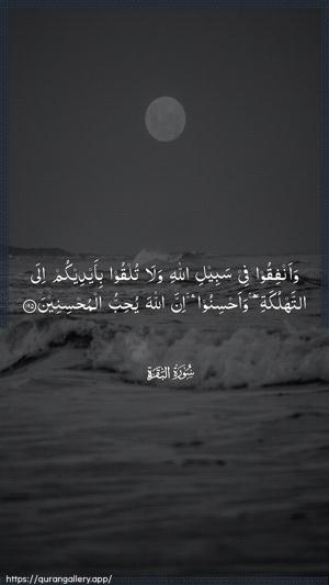 Al-Baqara Ayah 195 - Arabic wallpaper