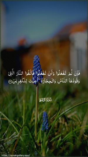 Al-Baqara Ayah 24 - Arabic wallpaper