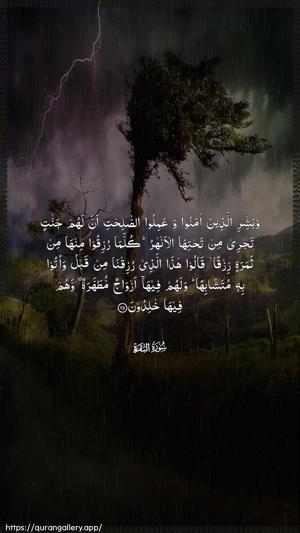 Al-Baqara Ayah 25 - Arabic wallpaper