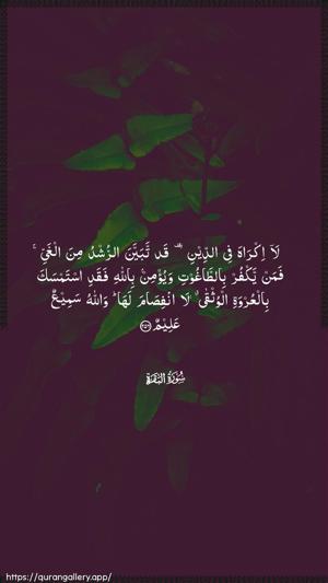 Al-Baqara Ayah 256 - Arabic wallpaper