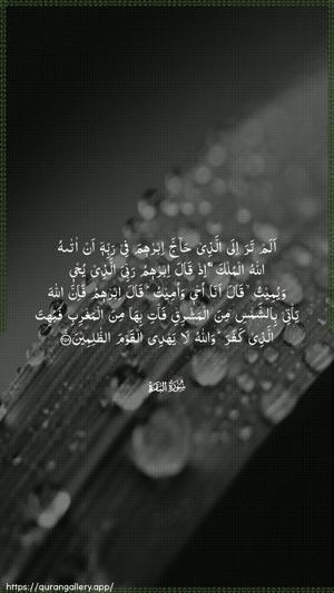 Al-Baqara Ayah 258 - Arabic wallpaper