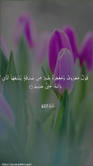 Al-Baqara Ayah 263 - Arabic wallpaper