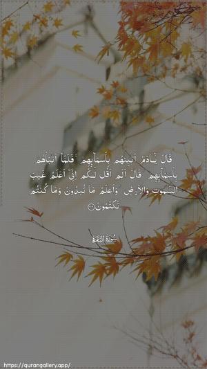Al-Baqara Ayah 33 - Arabic wallpaper
