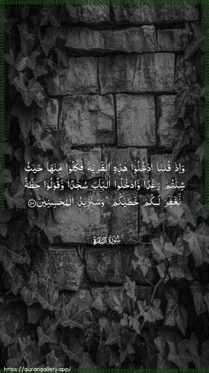 Al-Baqara Ayah 58 - Arabic wallpaper