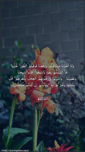 Al-Baqara Ayah 93 - Arabic wallpaper